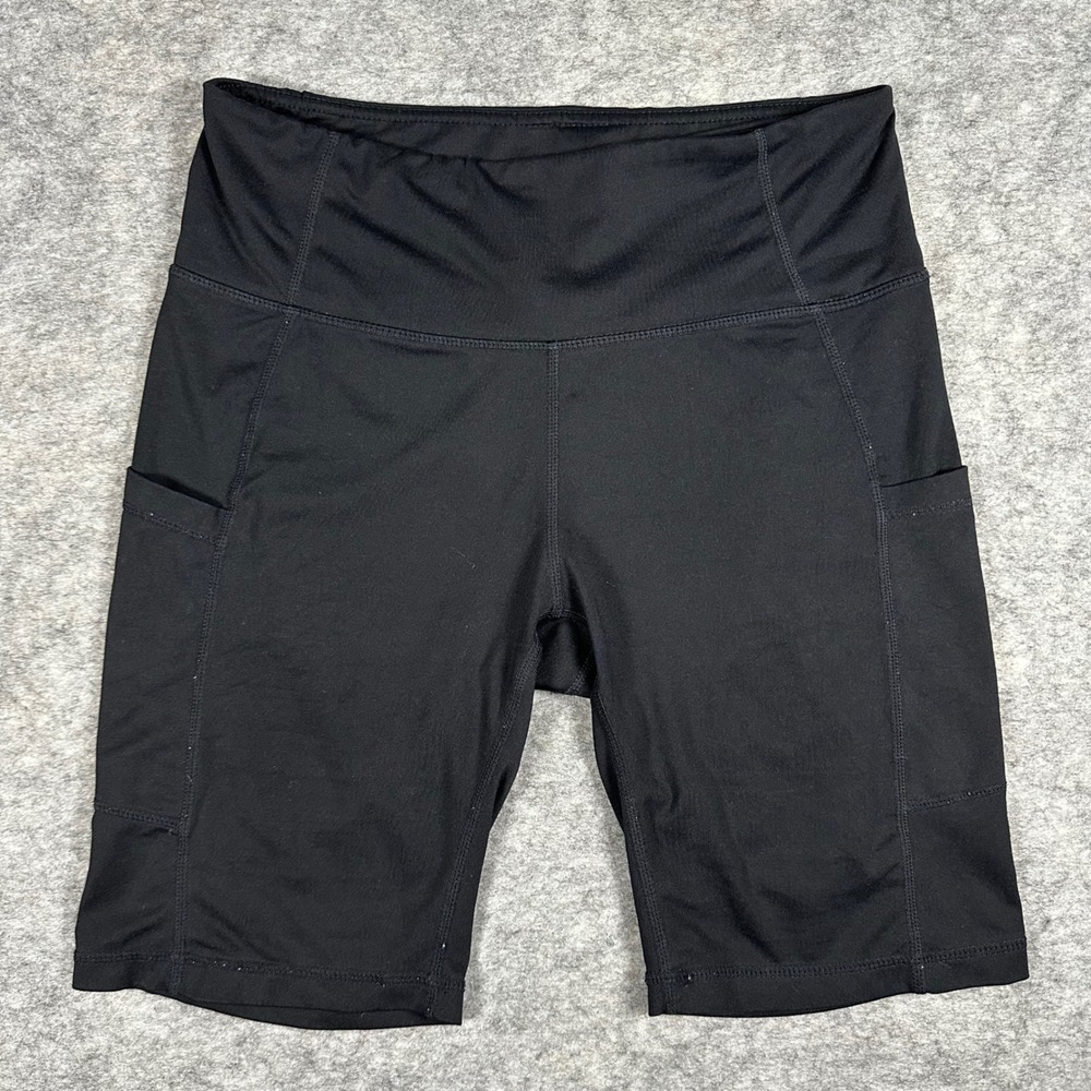 Baleaf Womens Black High Waisted Athletic Biker Shorts M